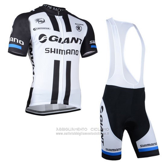 2014 Abbigliamento Ciclismo Giant Shimano Nero e Bianco Manica Corta e Salopette